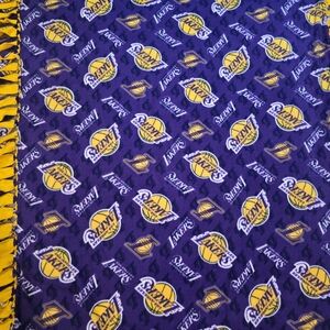 Extra Large Los Angelo LAKERS printed Fleece, No Sew Blanket 54x94